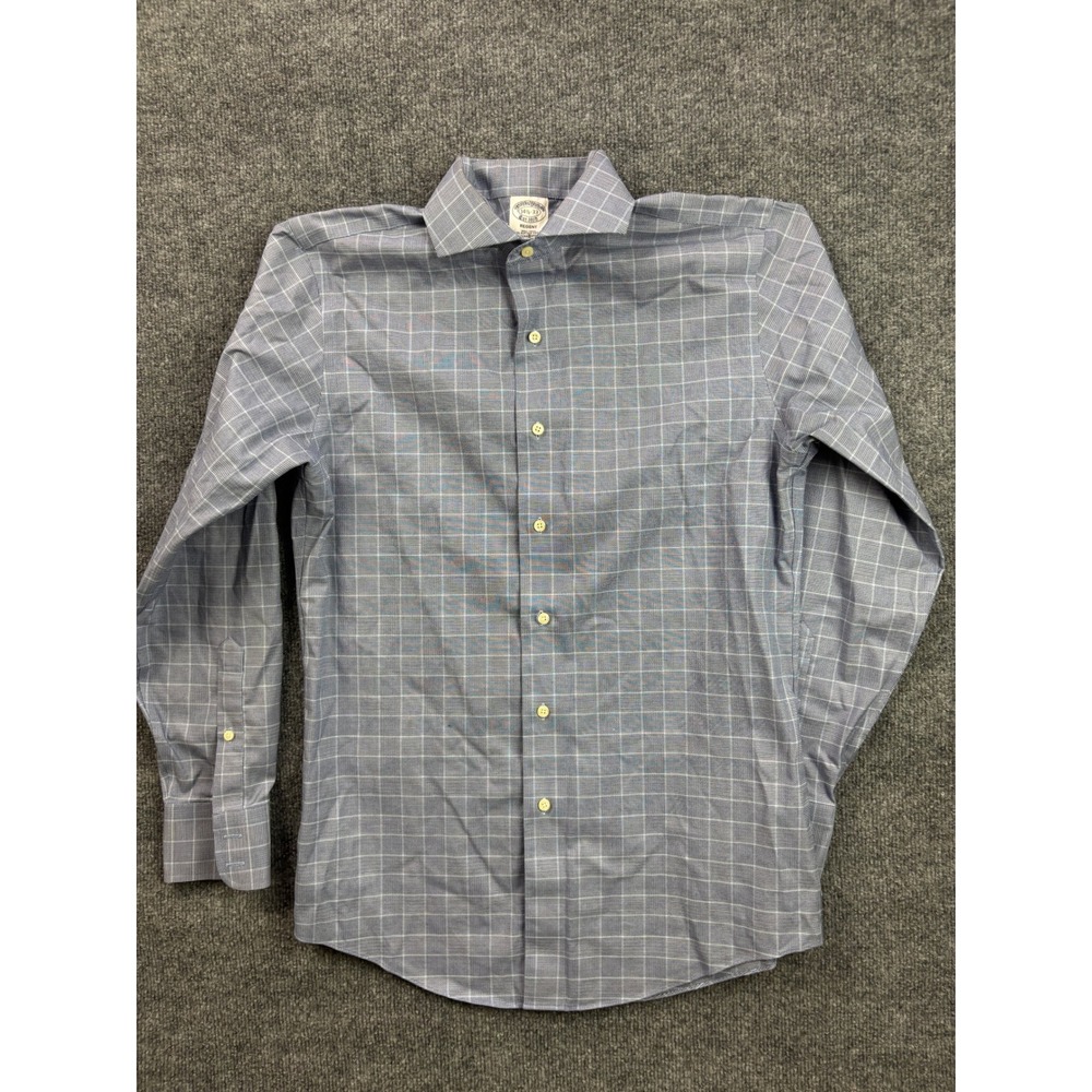 Brooks Brothers Dress Shirt Mens 14.5-33 Regent Non-Iron Supima Cotton Check